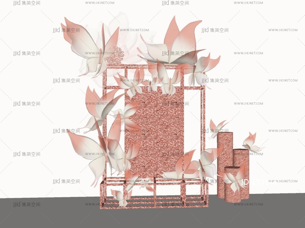 现代美陈_花卉艺术装置_美陈SU模型