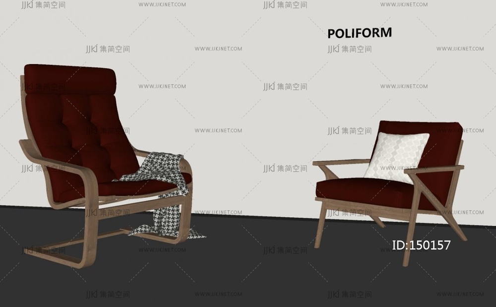 中古休闲椅_中古风休闲椅SU模型