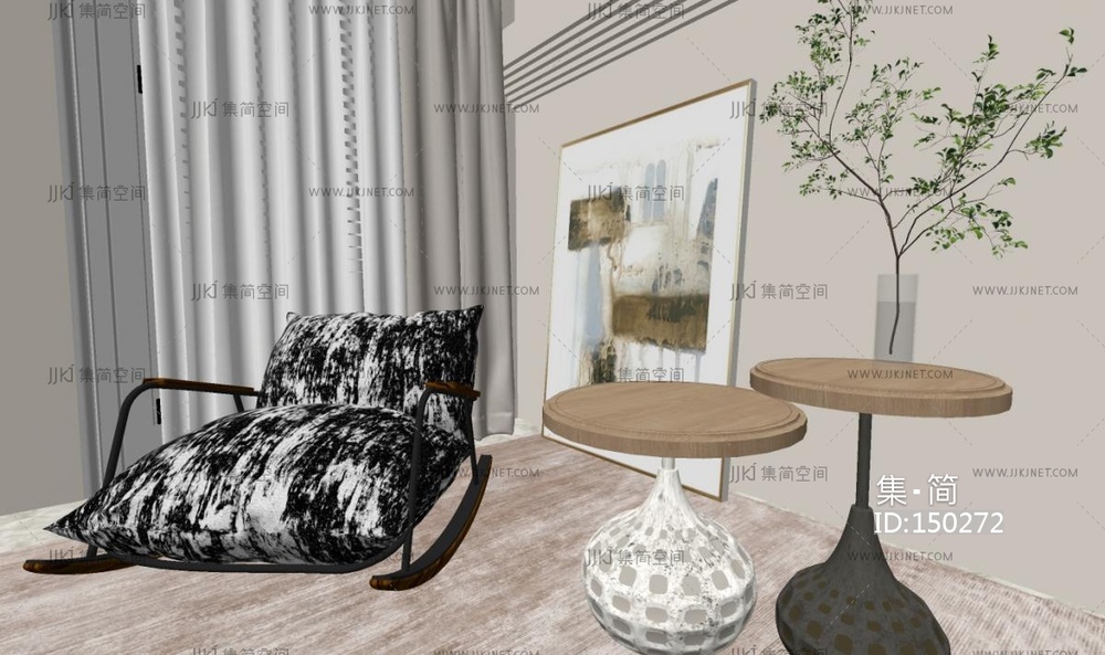 现代休闲椅_现代休闲椅SU模型