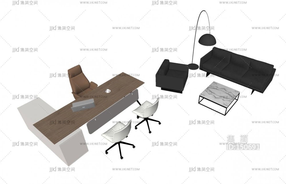 总经理办公室办公桌椅班台老板台，办公沙发，落地灯单人沙发