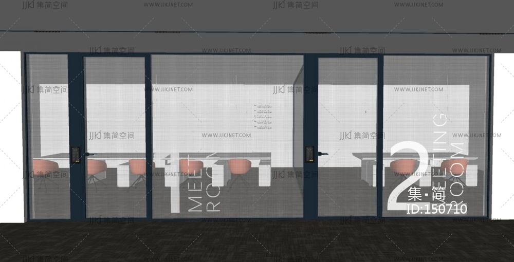 现代办公室玻璃隔断