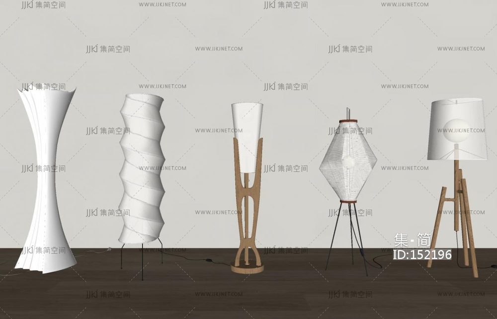 新中式侘寂落地灯SU模型