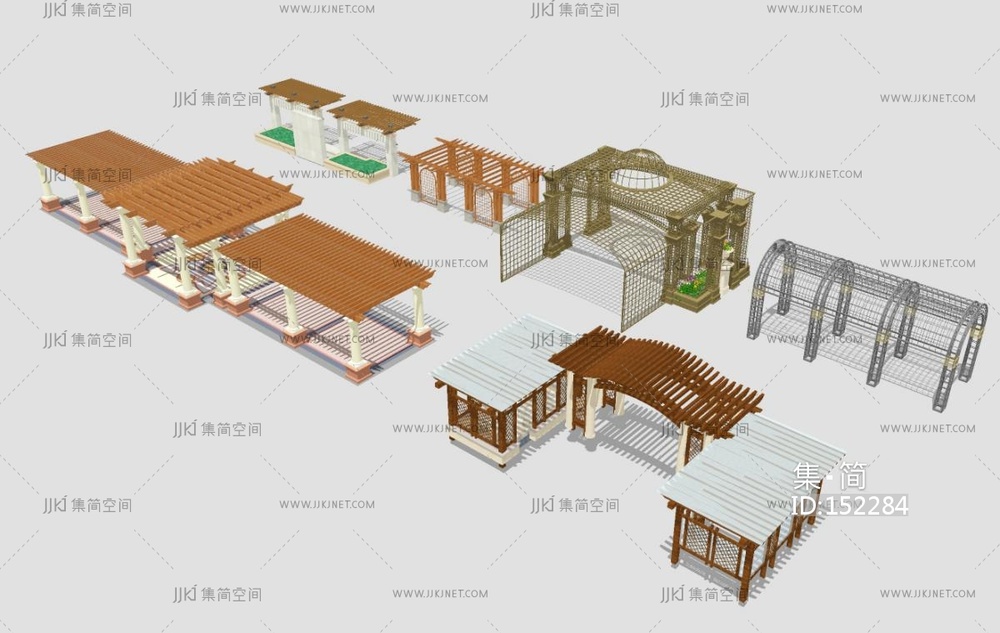 欧式廊架连廊凉亭花架建筑