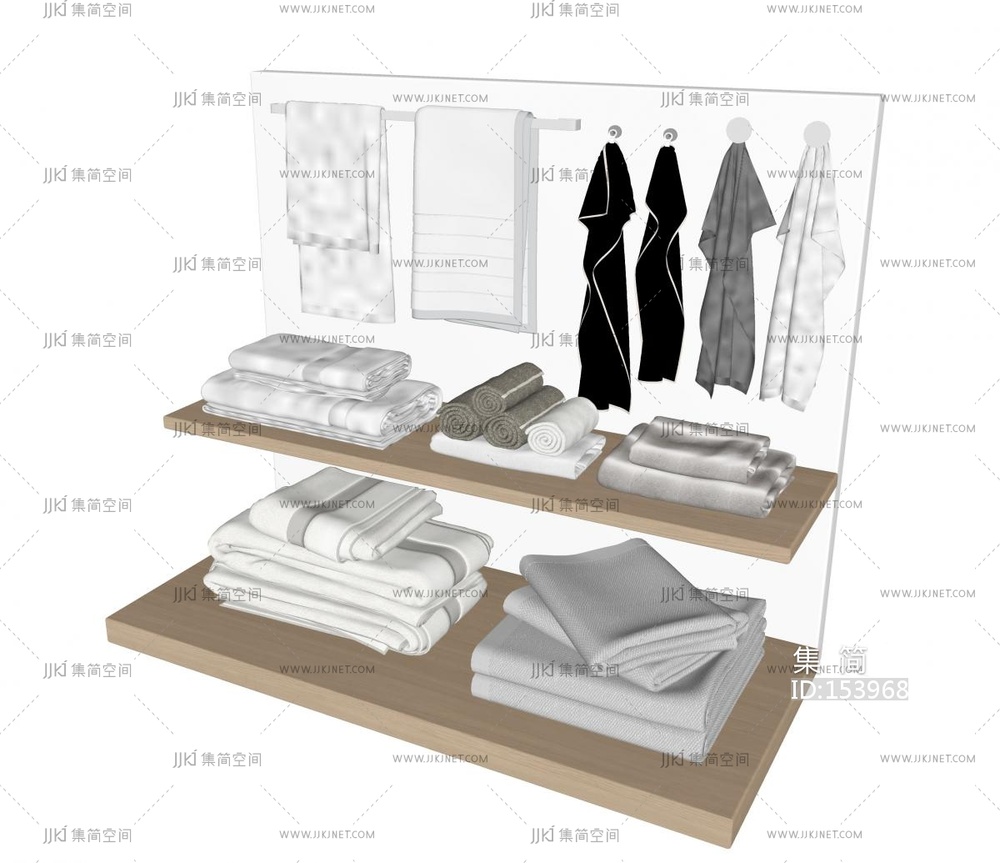 毛巾架_毛巾，洗漱用品卫生间用品su模型