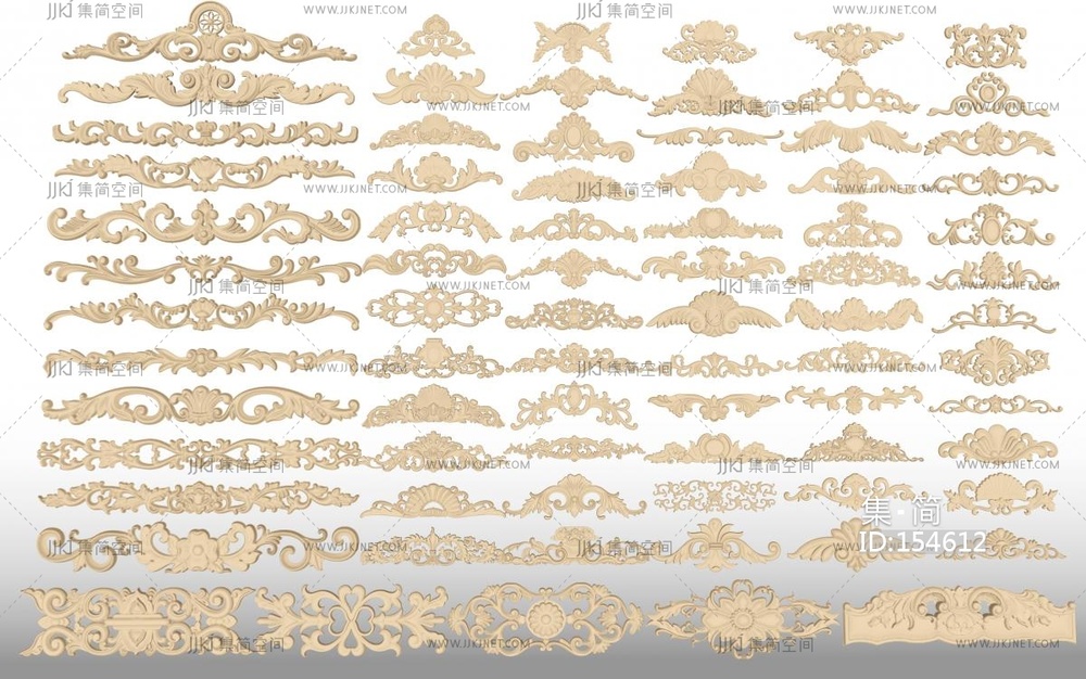 雕花_墙饰_金属构件_装饰_建筑构件su模型