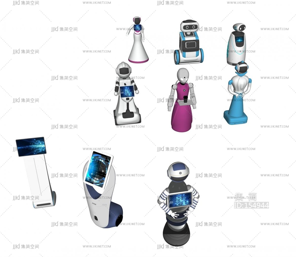 人工智能机器人_智能机器人_导览机器人_多功能机器人SU模型