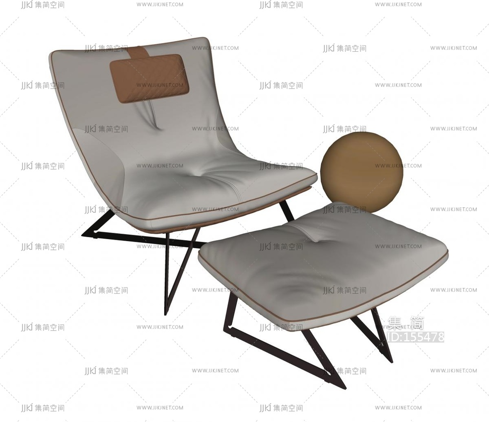 现代躺椅_躺椅_睡椅_休闲椅_懒人椅SU模型