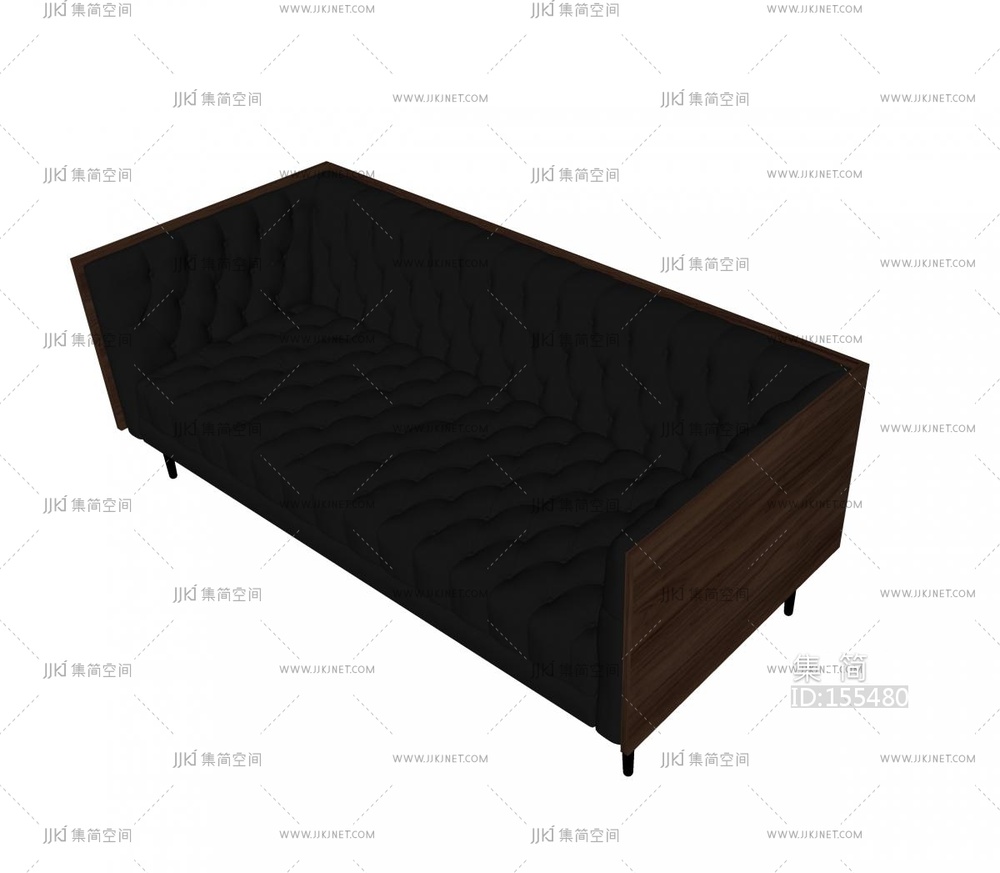 办公皮革沙发现代双人沙发3D模型