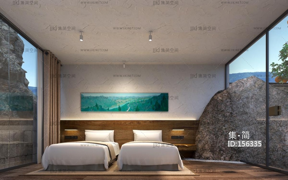 民宿，客房3d模型