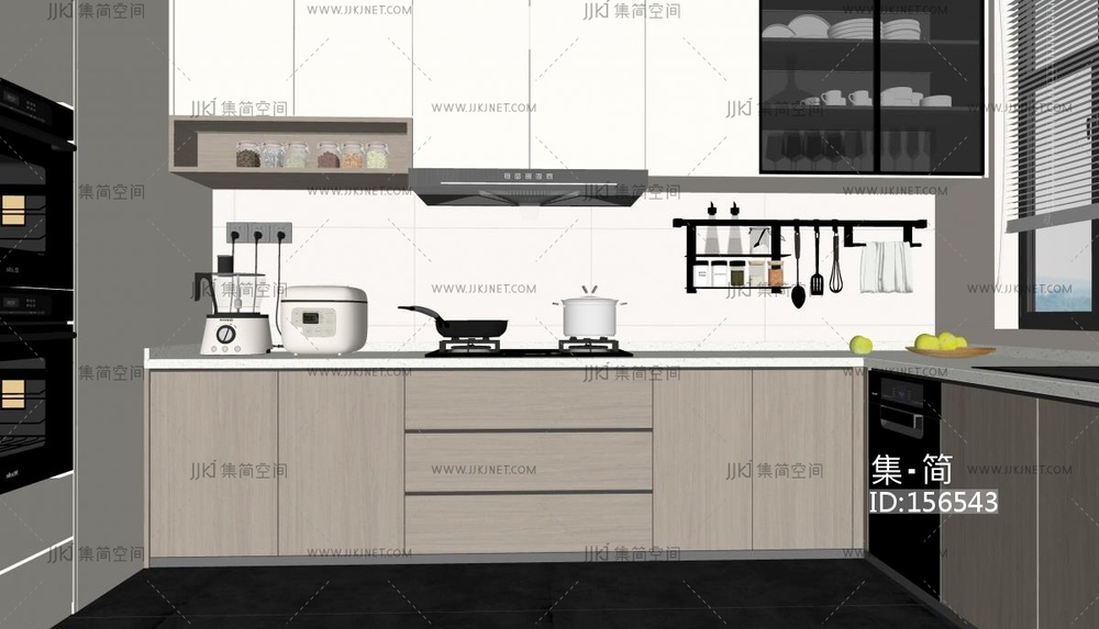 现代厨房SU模型