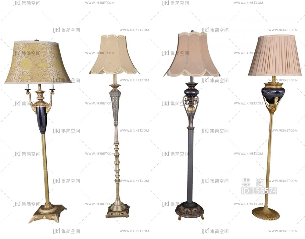 欧式古典室内落地灯SU模型