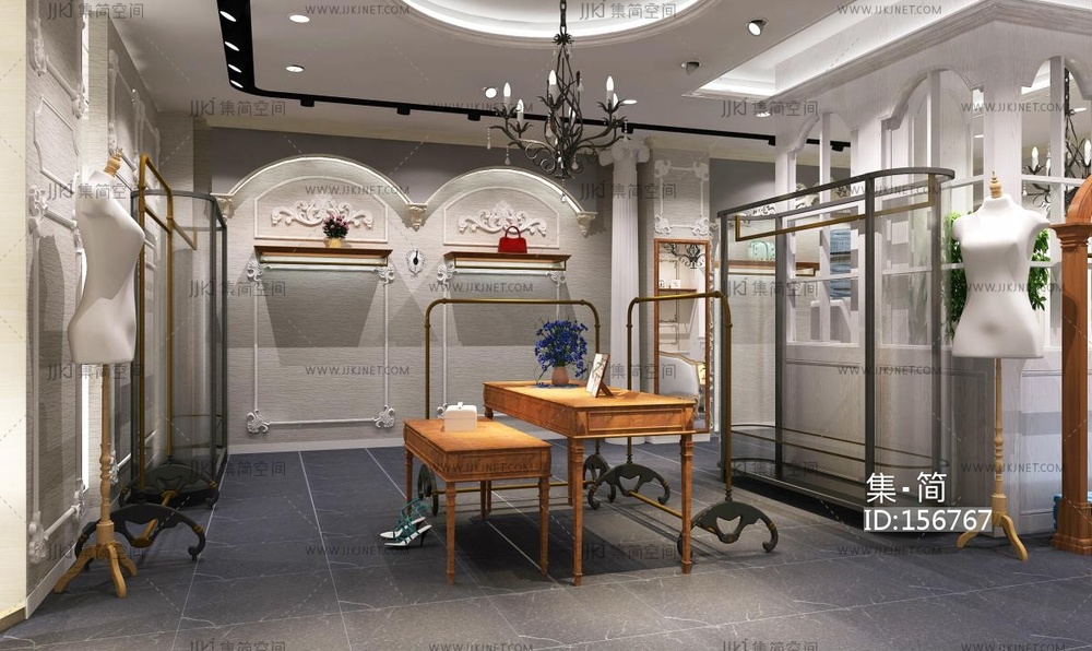 简欧服饰店 3d模型 