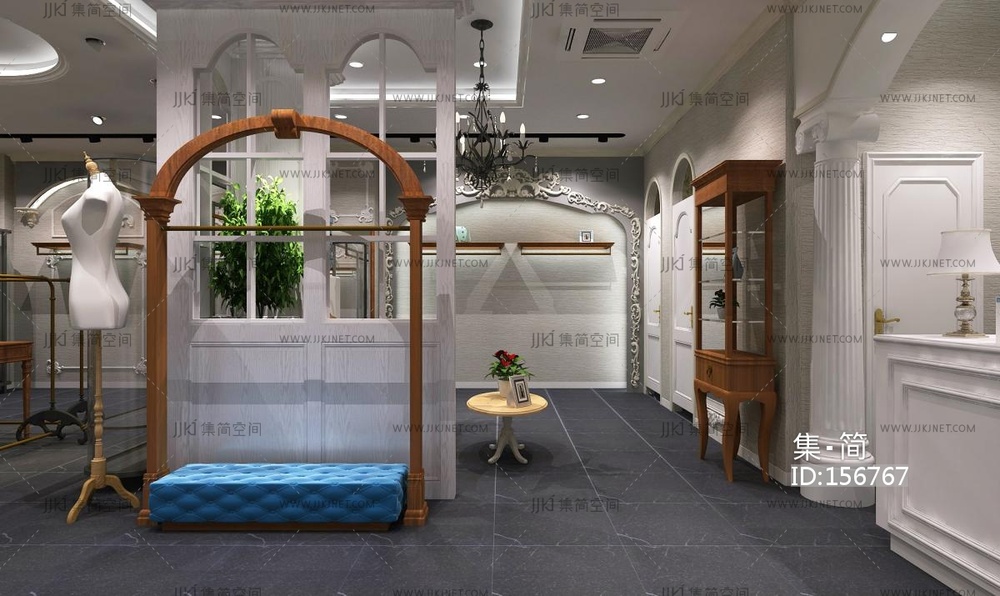 简欧服饰店 3d模型 