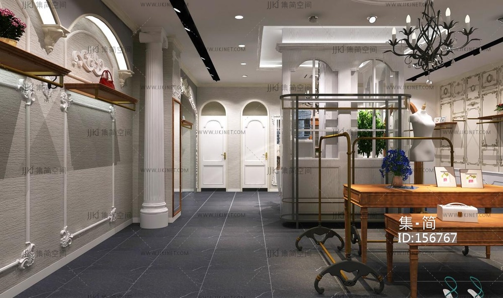 简欧服饰店 3d模型 