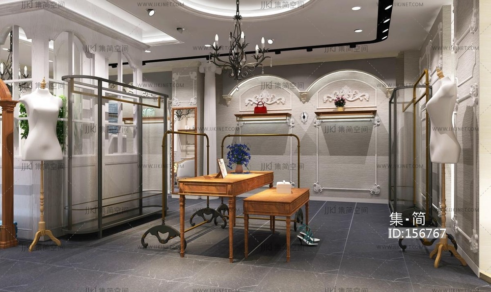 简欧服饰店 3d模型 