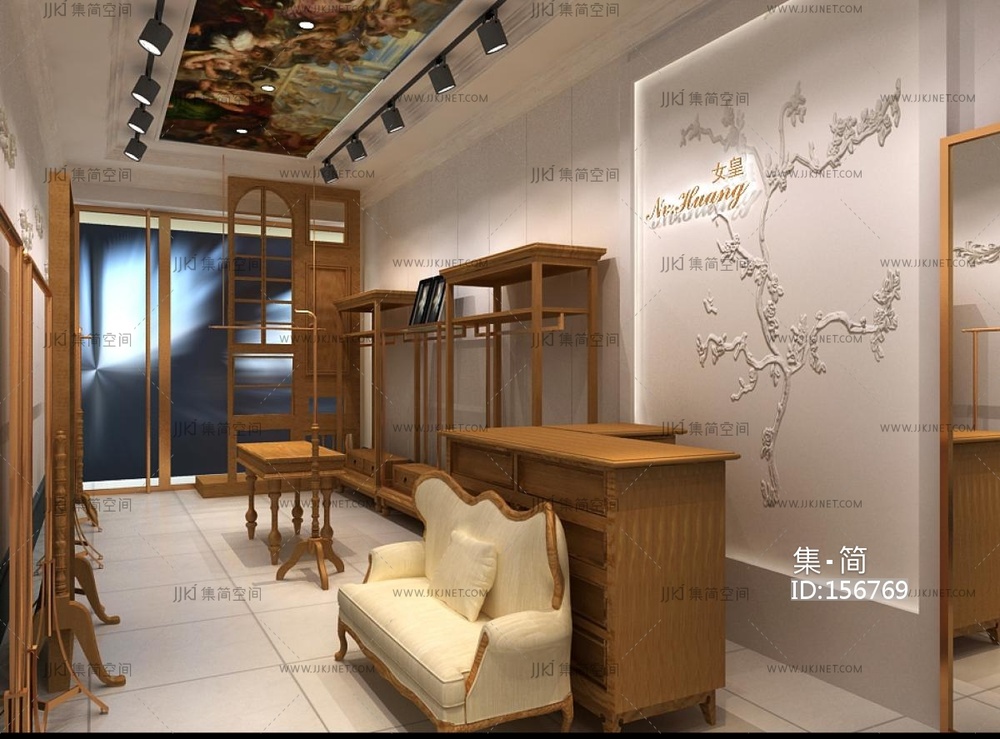 复古女服装店 3d模型 (1)