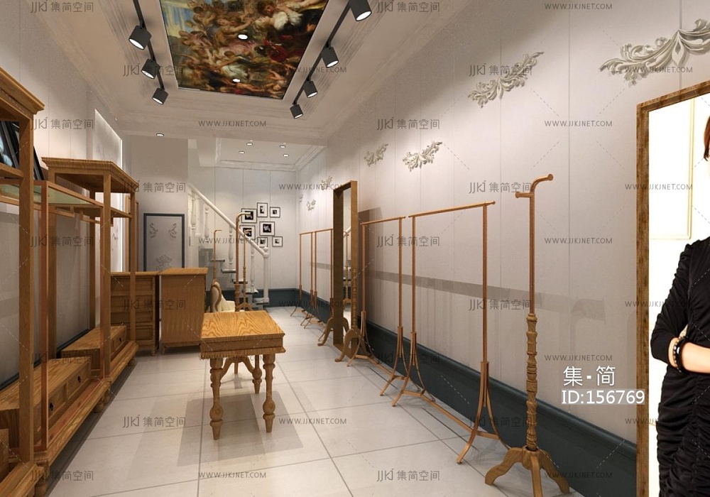 复古女服装店 3d模型 (1)