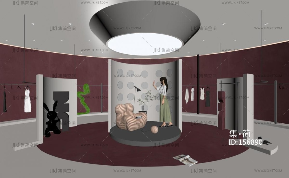 服装店 su草图模型