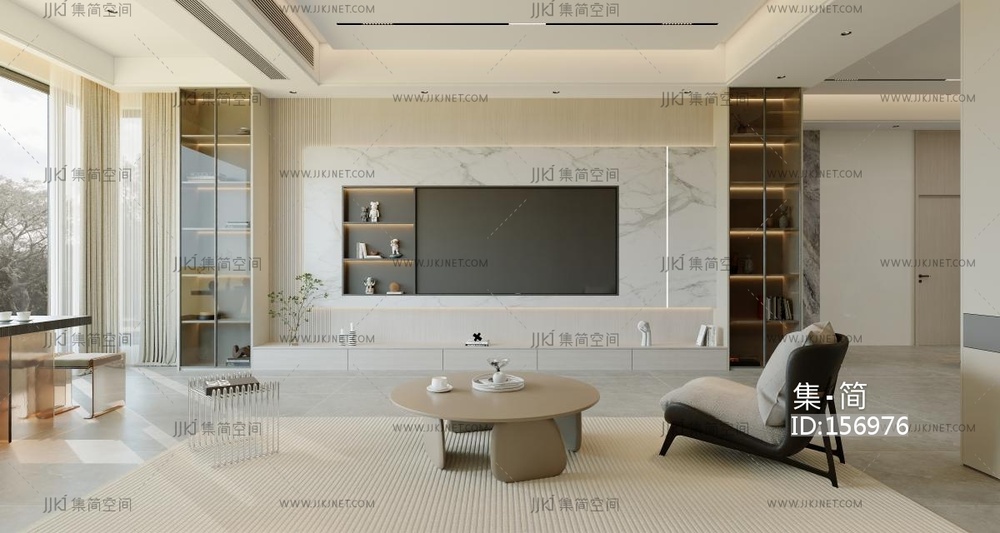 现代客厅 3d模型 (1)