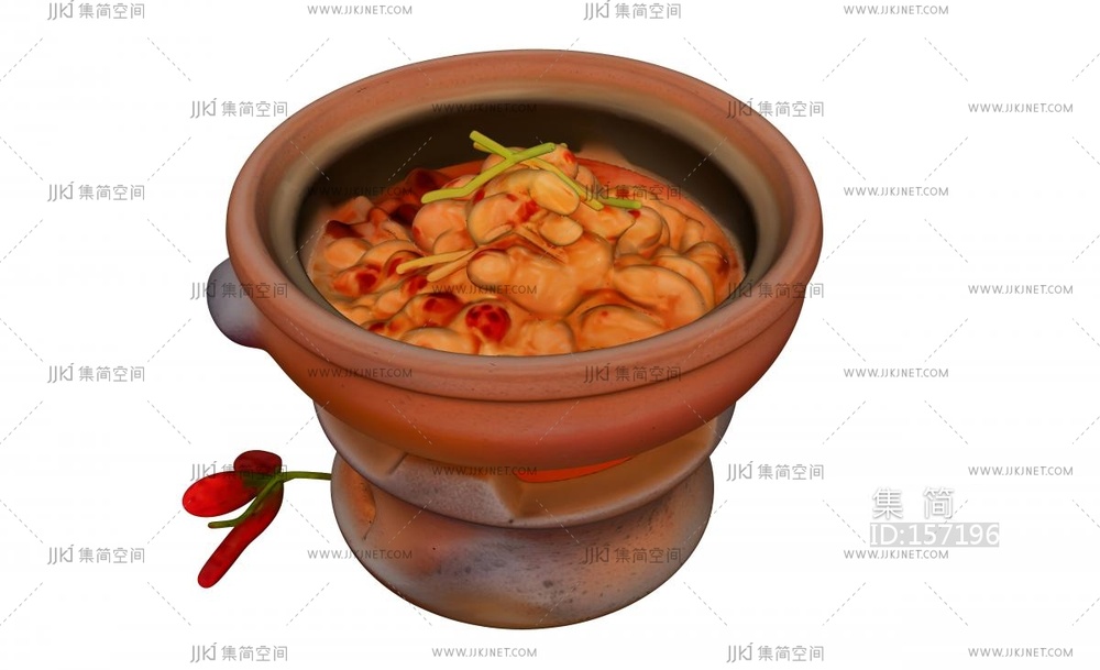 砂锅黄焖鸡 su草图模型