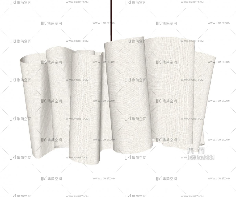 现代奶油吊灯SU模型