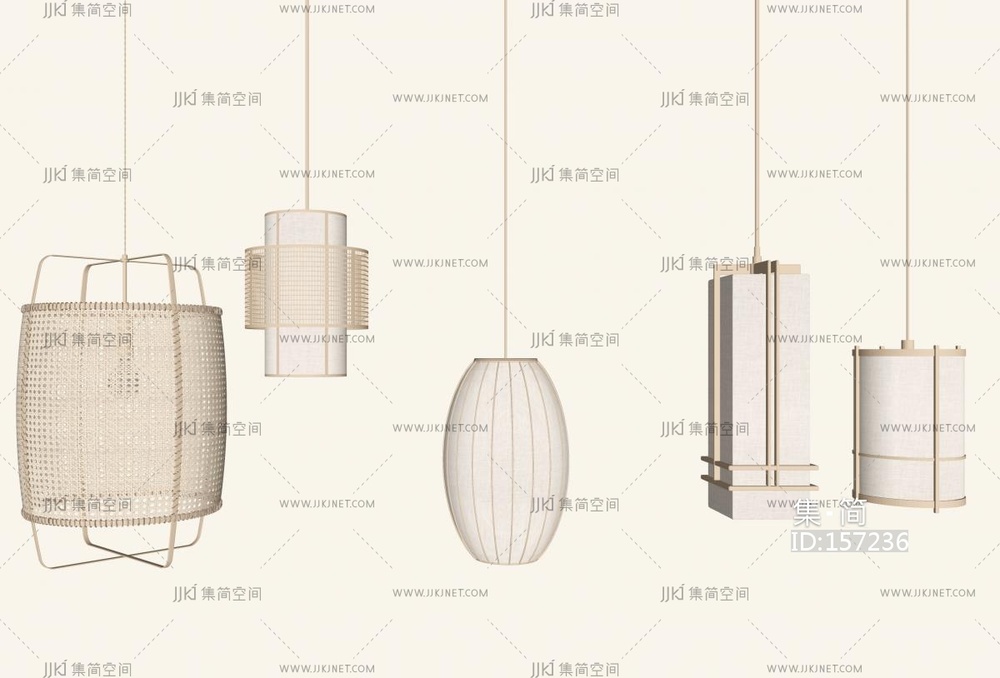 新中式中式吊灯SU模型