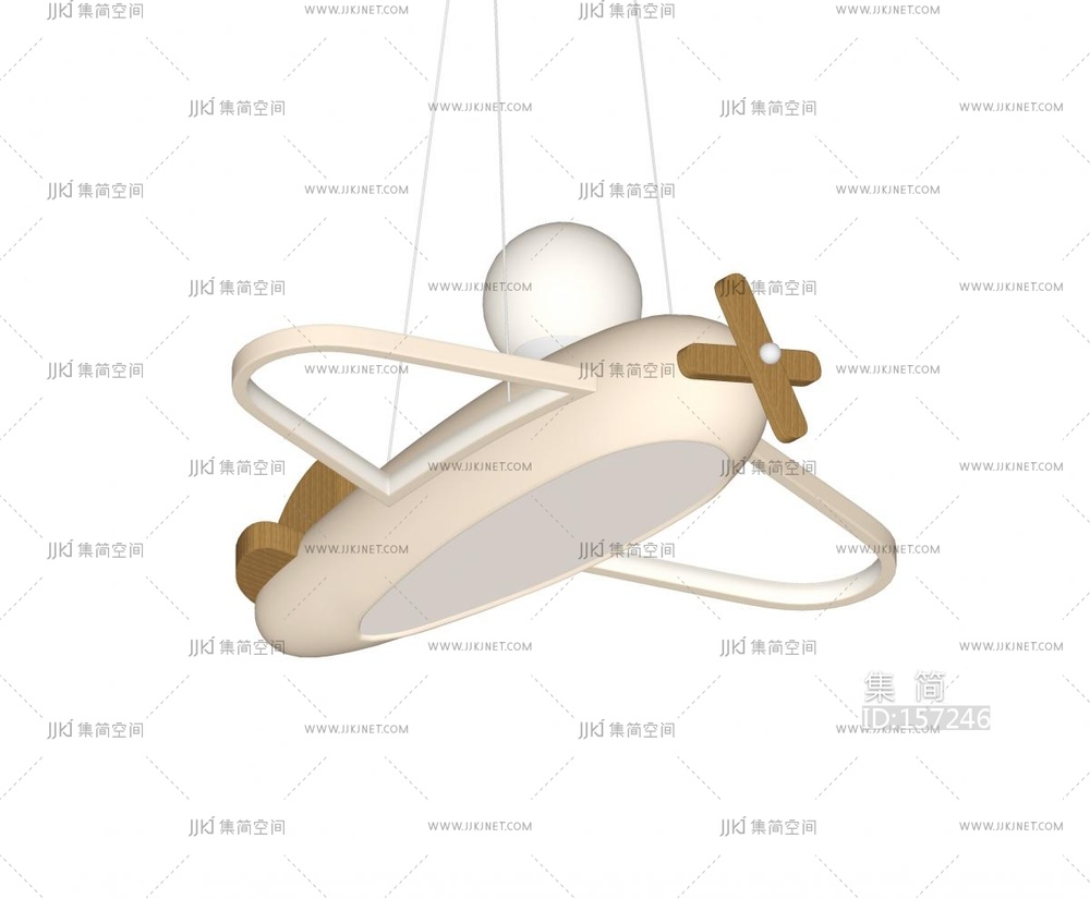 现代奶油儿童房吊灯SU模型