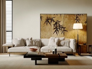 中古家居客厅SU模型