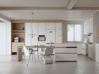 现代极简开放式厨房SU模型