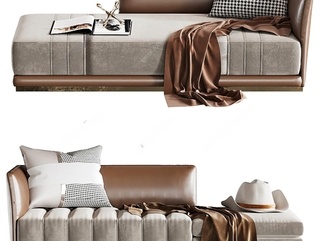 现代沙发凳_现代贵妃椅SU模型