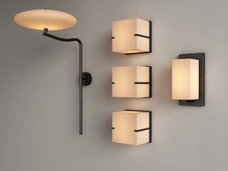 现代壁灯_金属壁灯_床头壁灯_浴室壁灯_客厅壁灯SU模型