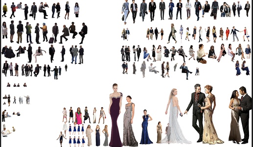 02-psd免抠酒店人物贴图，酒店晚礼服坐着的人商务人物-07