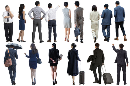 04-PSD免抠美女商务人物背景人物空姐拉行李的人-02