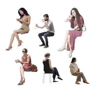 09psd坐着的人坐姿人免扣素材