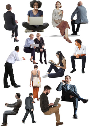 26-免抠坐姿办公人物素材psd贴图下载