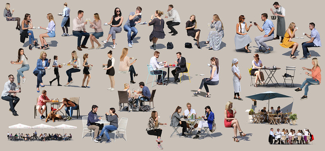 27-商业伞椅喝水人_免抠贴图