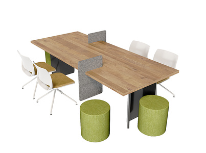 02-现代阅读桌，书桌，休闲桌，开敞办公桌椅休闲桌c