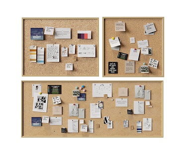 现代软木便签照片墙，