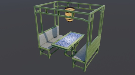 高架桌椅卡座组合