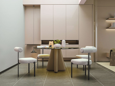 现代圆桌餐桌椅组合