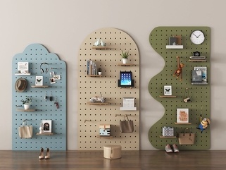 现代洞洞板_墙饰板墙饰挂件SU模型6