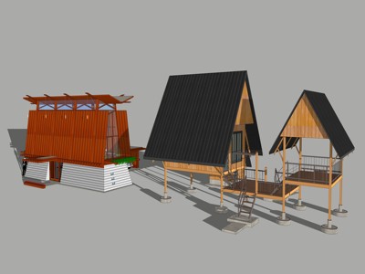 东南亚风格亭子木屋凉亭