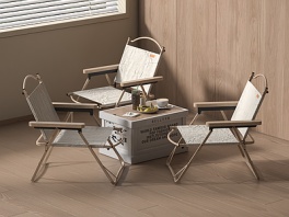 现代露营餐桌椅SU模型