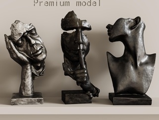 意式中古雕塑摆件3D模型