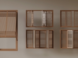 新中式窗_新中式窗户3D模型
