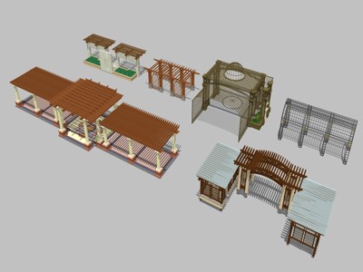 欧式廊架连廊凉亭花架建筑