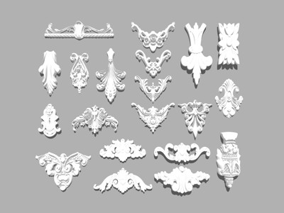 欧式线条雕花石膏造型墙饰