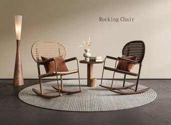 侘寂中古摇椅SU模型