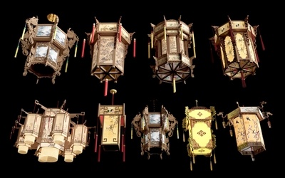 现代中式其他灯具_中式灯笼_装饰灯SU模型