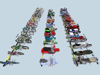 电动车_电瓶车_自行车_摩托车,电动车，3D模型